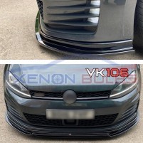  FRONT BUMPER LIP SPLITTER for VW GOLF MK7 GTI GTD GLOSS BLACK  (2013-..